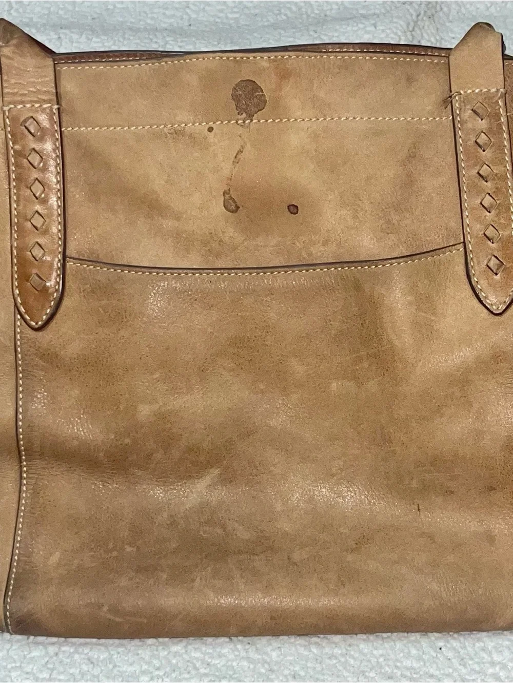 Frye Brown Leather Hobo Tote with Braided Strap Detail